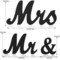 Black Mr & Mrs Sign Wooden Letters Wedding Table Decor Wedding Gift
